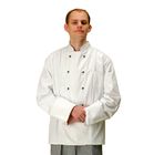 Wygodne białe kurtki szefa kuchni z podwójnymi, wymiennymi guzikami