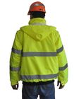 Kurtki 300D Oxford Safety Short Hi Vis Winter Workwear z odpinanymi rękawami