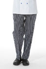 100% bawełny Windbreak Chef Wear Pants / Quick Dry Kitchen Striped Chef Pants