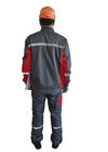 Szary / czerwony Industrial Work Uniforms Dobra stabilność koloru z taśmą odblaskową