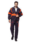 100% tkanina bawełniana Industrial Work Uniforms With Orange Odpinane rękawy