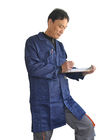Comfort Long Navy Blue Lab Coat Back Vented Do prac inżynieryjnych lub magazynowych