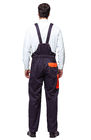 100% Bawełniane, zimowe spodnie na szelkach / Praca na szelkach i szelkach z kontrastowym kolorem pomarańczowym