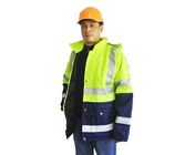 Two Tone Breathable Winter Safety Jackets Reflective , Oxford Hi Vis Work Jackets 