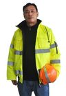300D Oxford Safety Short  Hi Vis Winter Workwear Jackets With Detachable Sleeves