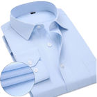 Białe / Niebieskie Męskie Koszule Biznesowe Szybkie Suche Z Odpornością na Pilling